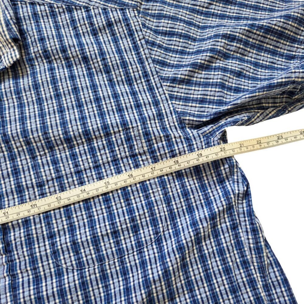 Brooks Brothers Original Polo Shirt Button Up Mens Small Blue Plaid Short Sleeve - Picture 8 of 8